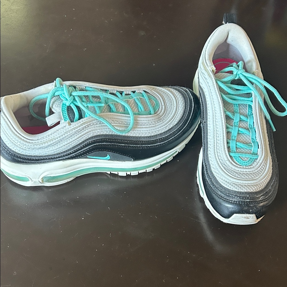 Nike Air Max 97 Sneakers in Aqua and Black. Size 8 Women